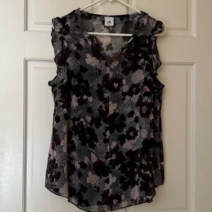 CAbi (M) Womens Style 3618 Top Sleeveless Blouse & Separate Cami Lining